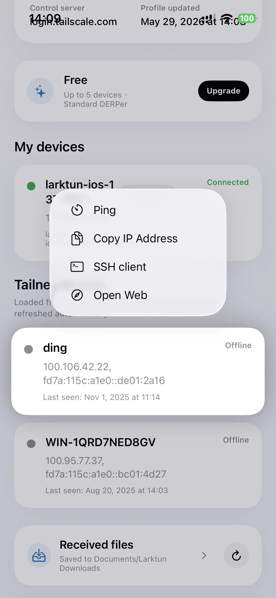 Larktun iOS app features: SSH, SFTP, Web browsing