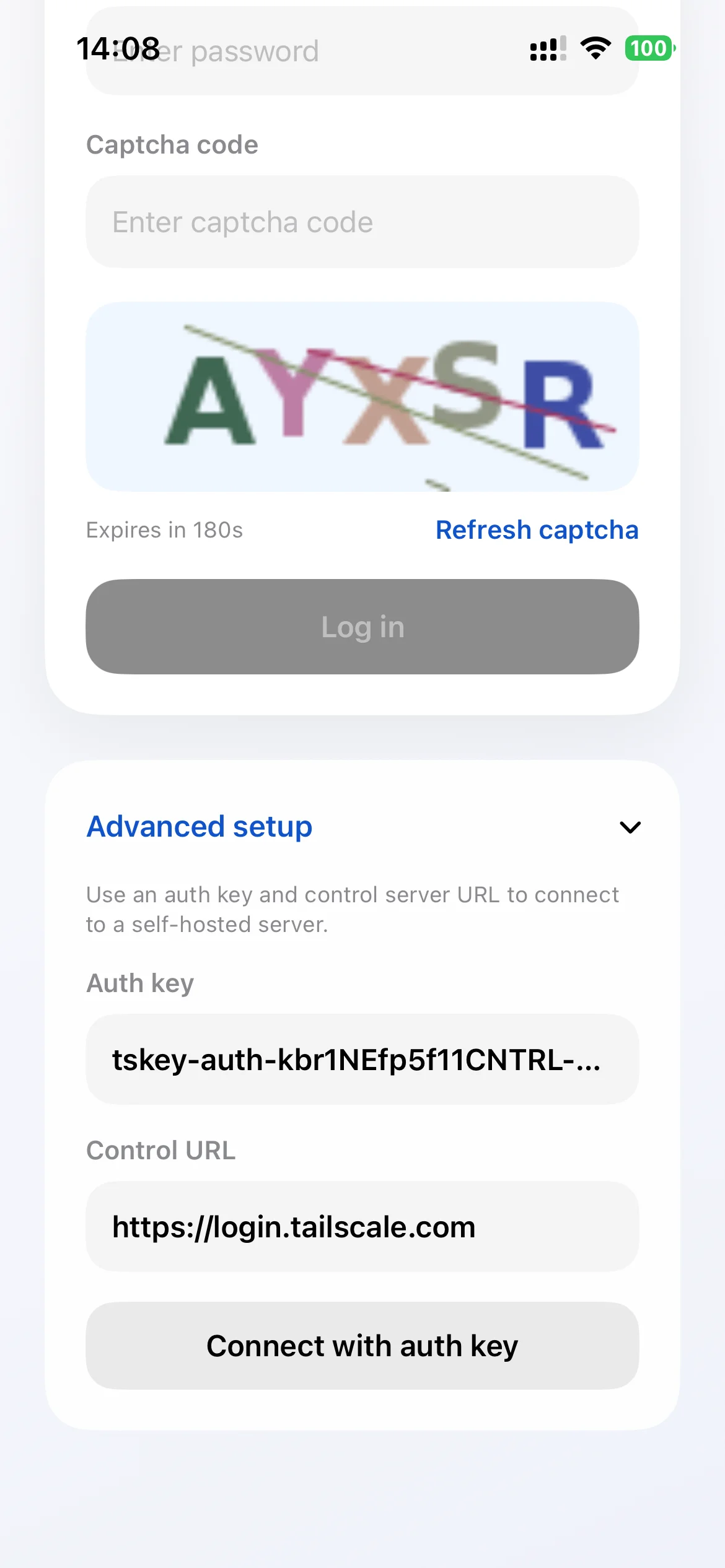 Larktun iOS app third-party login screen